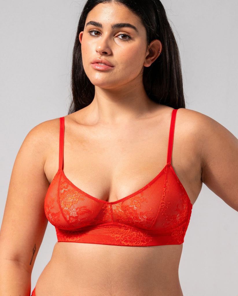 Floral Lace Balconette Fiery