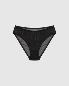 Mesh Dipped Midi Briefs Black