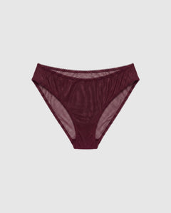 Mesh Dipped Midi Briefs Cherry