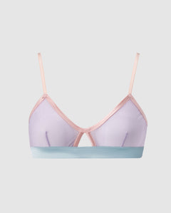 Mesh Cut-Out Triangle Bralette Pastel Lilac