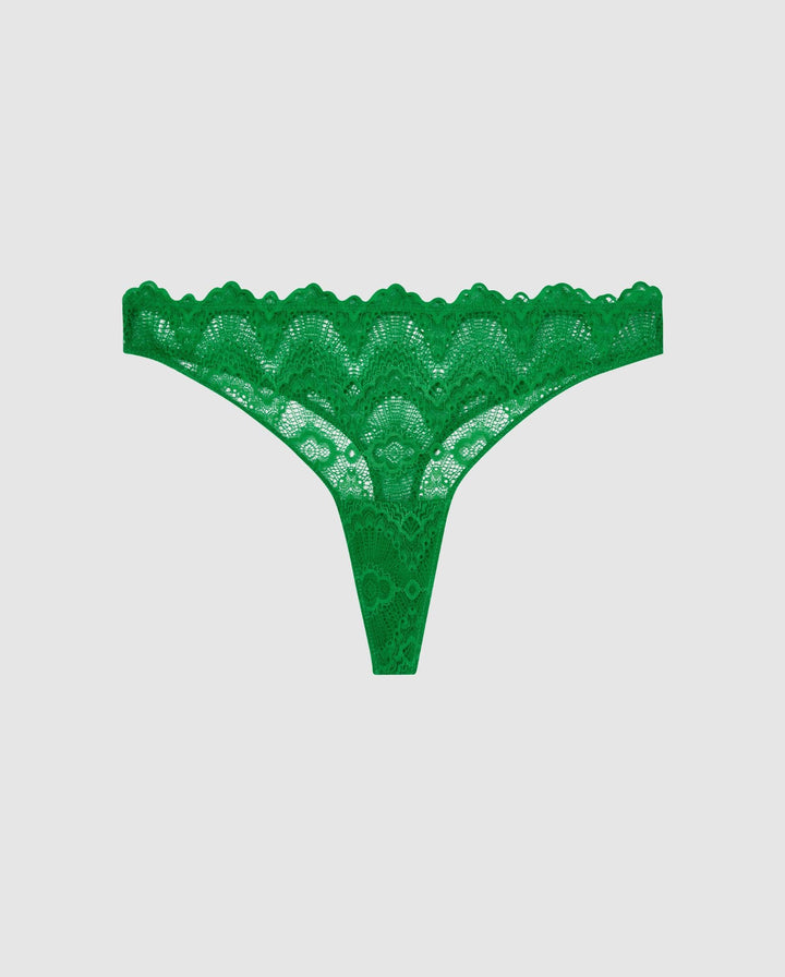 Lace Thong Green Ivy