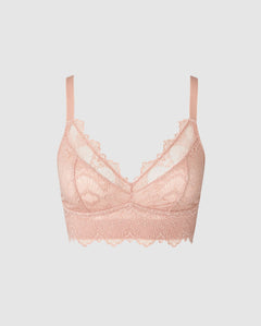 Lace Support Bra Bralette Nude