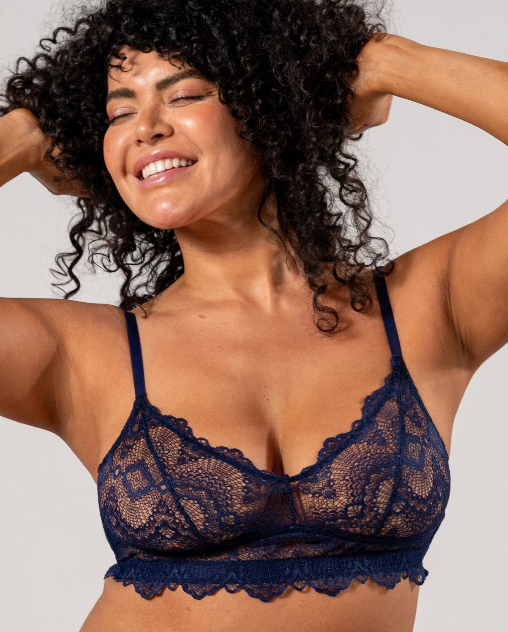 navy lace bralette