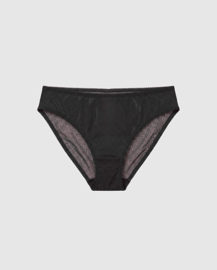 Mesh Midi Briefs Black