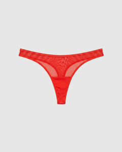 Mesh Dipped Thong Fiery Red