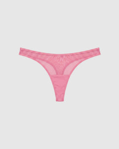 Mesh Dipped Thong Candy Pink