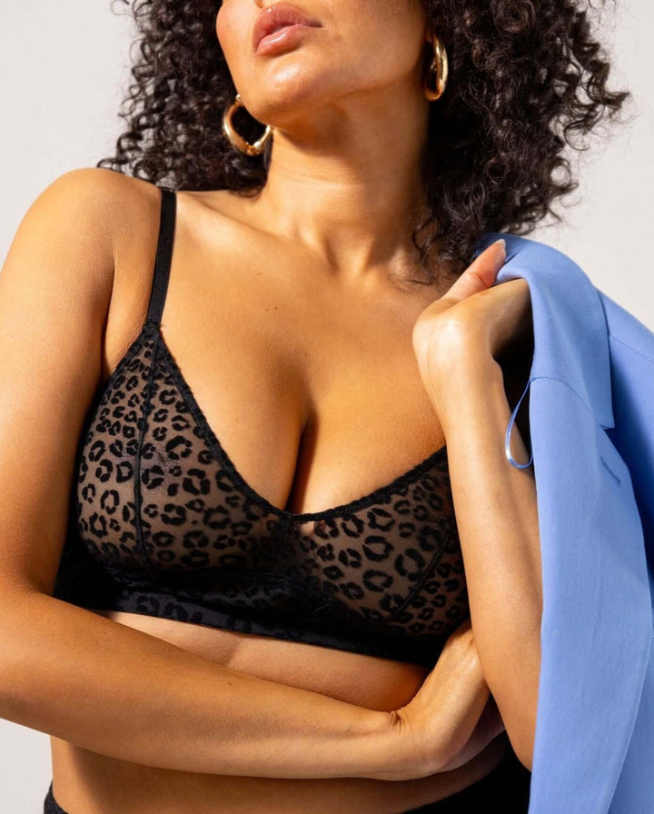Black Leopard Mesh Duo Set