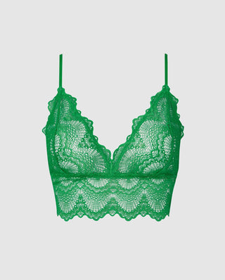 Lace Bralette Top Green Ivy