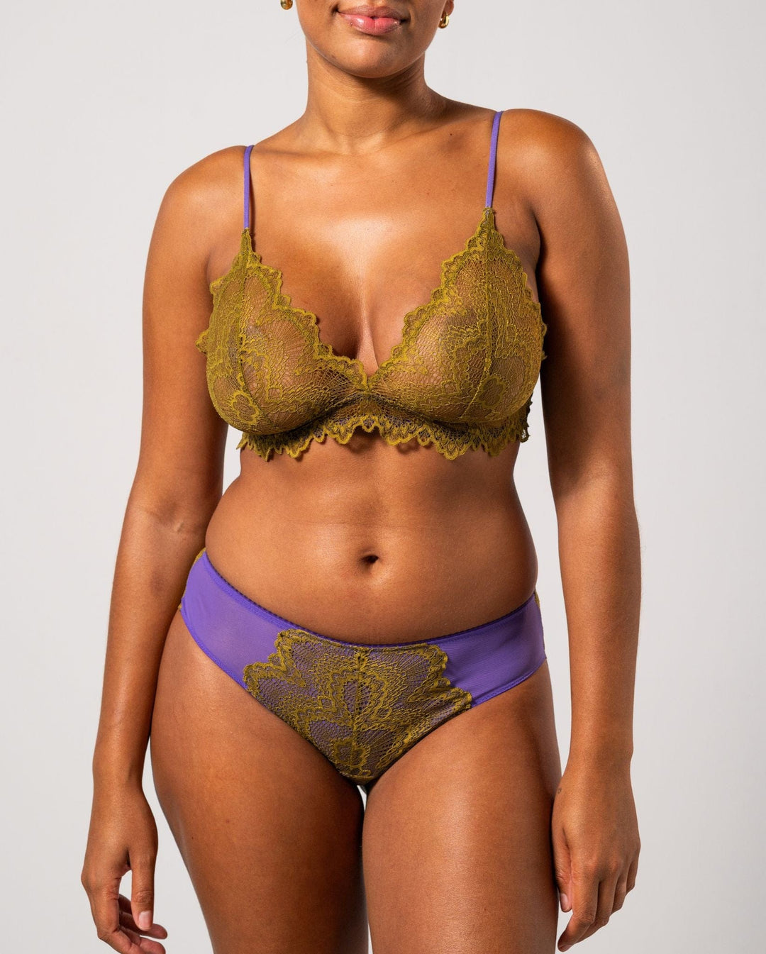 Lace Cheeky Olive/Lavender