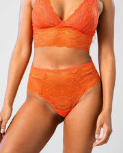 Lace Highwaist String Bright Orange