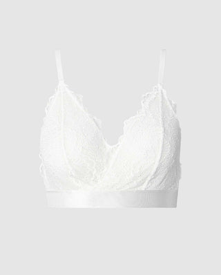 Lace Lined Bralette Off White