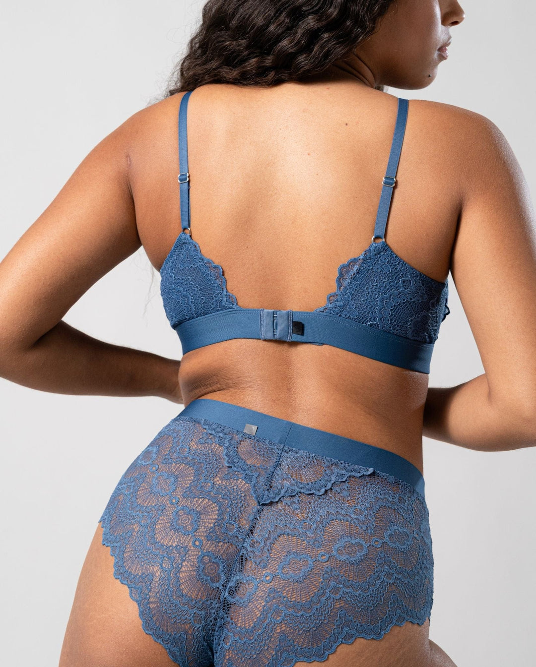 Lace Lined Bralette Faded Blue