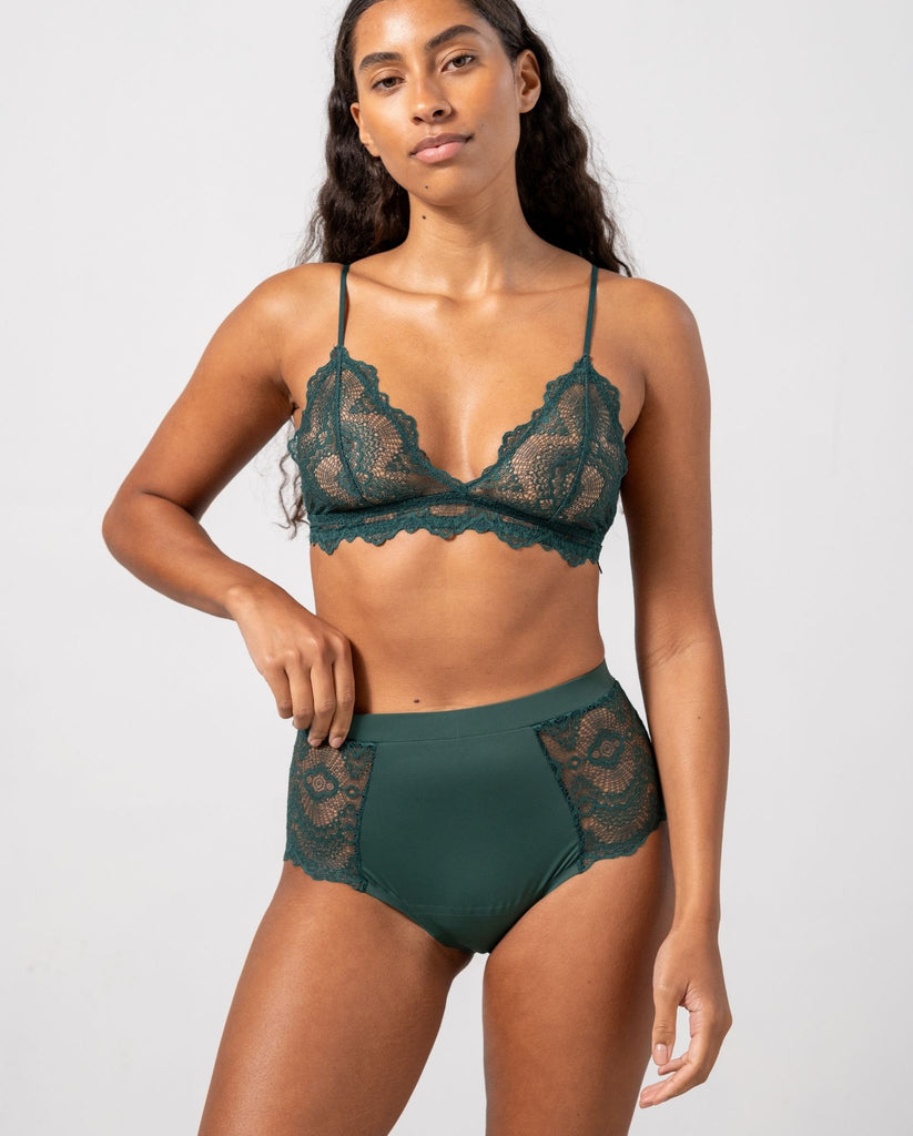 Lace Period Highwaist Briefs Pine