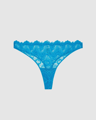 Lace Thong Electric Blue