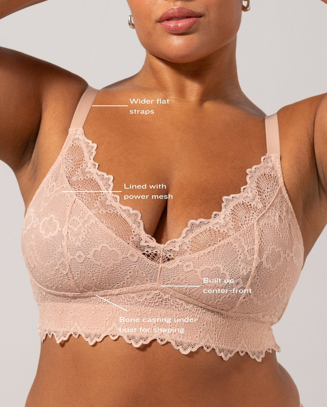 Lace Support+ Bralette Nude