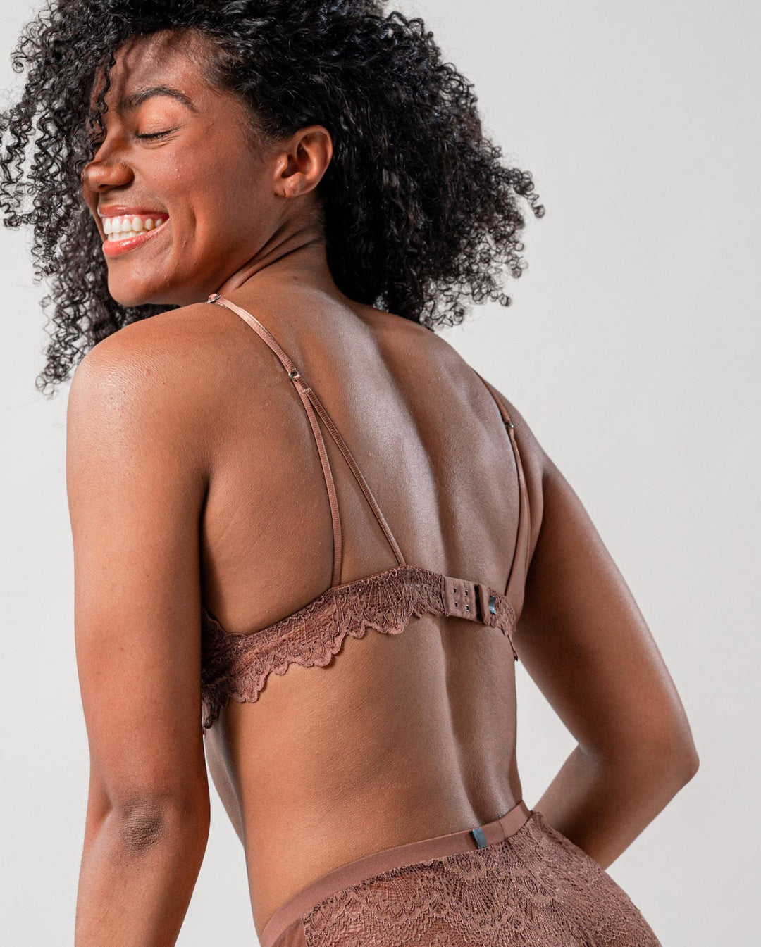 Lace Triangle Bralette 001 Cacao