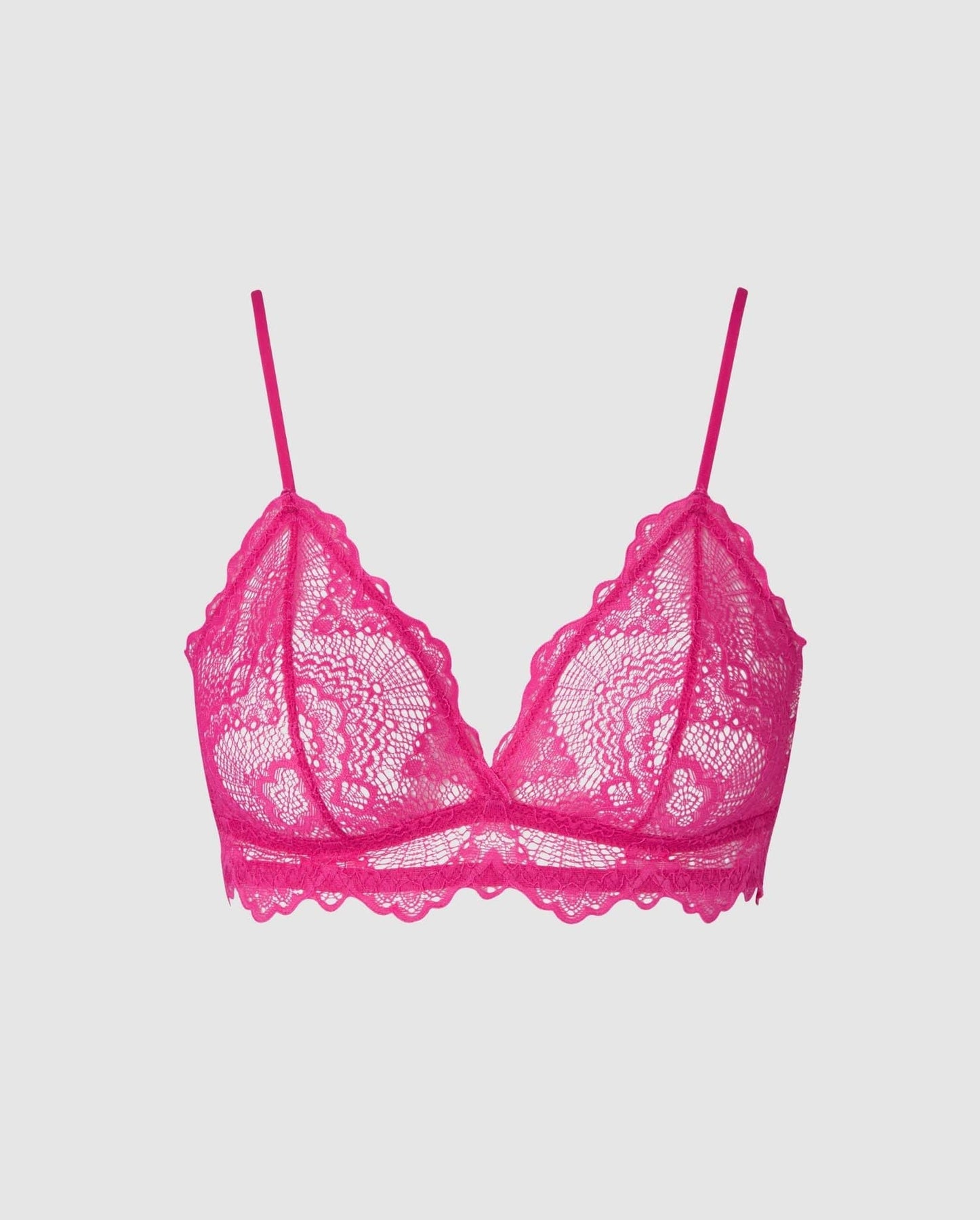 Xhilaration Hot Pink Lace Triangle Bralette Size M