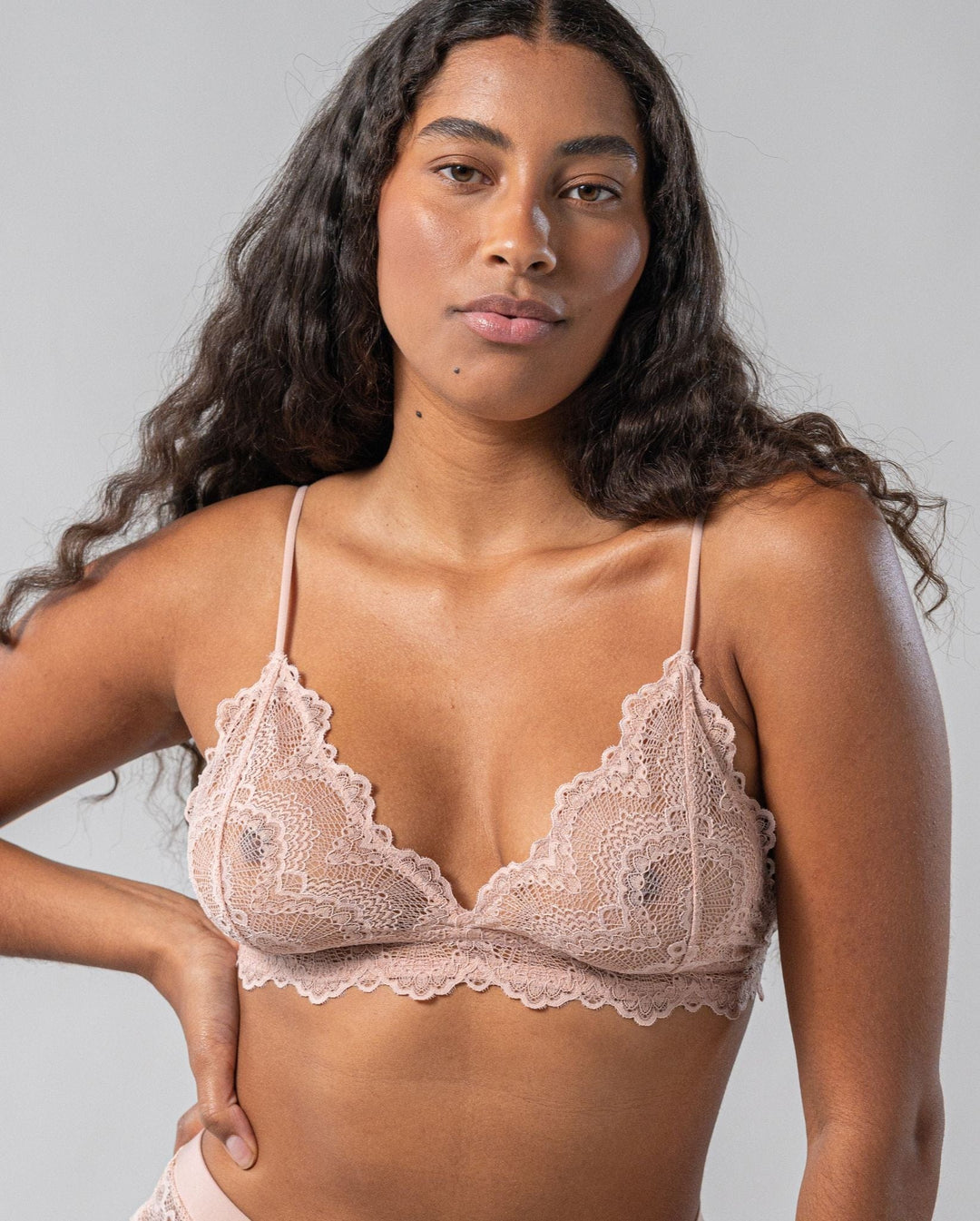 Lace Triangle Bralette 001 Naked