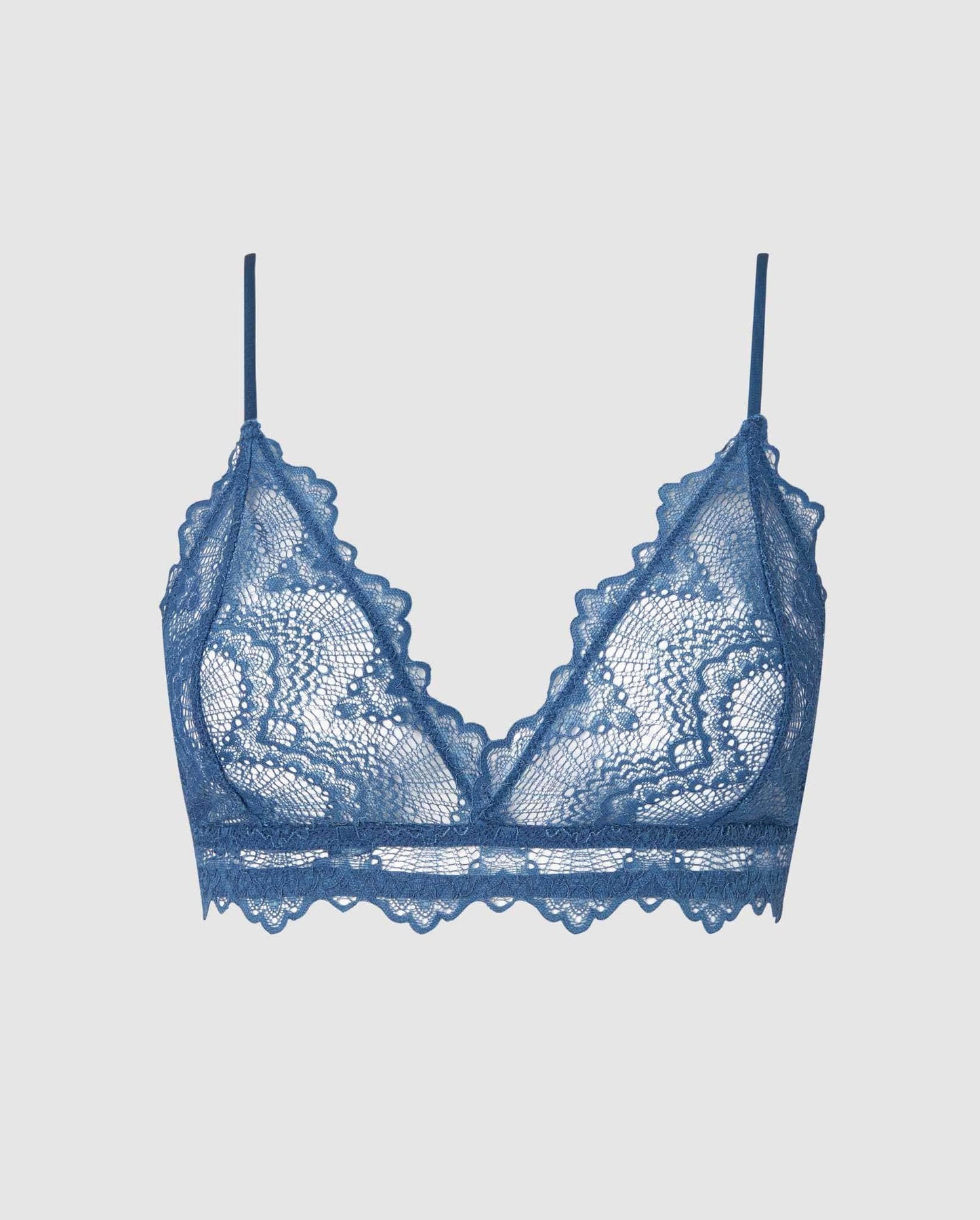 Faded Blue Lace Triangle Bralette • Understatement Underwear