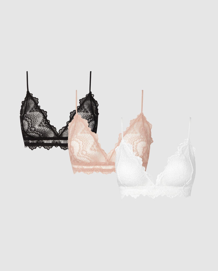 Lace Triangle Bralette Pack