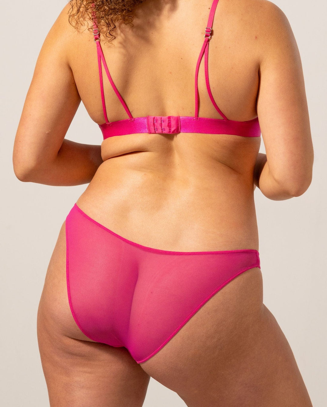 Mesh Bikini Briefs Hot Pink