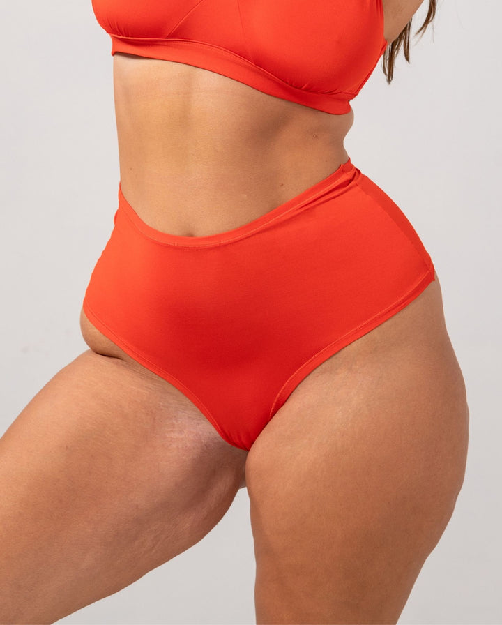 Micro Highwaist Maxi Briefs Fiery Red