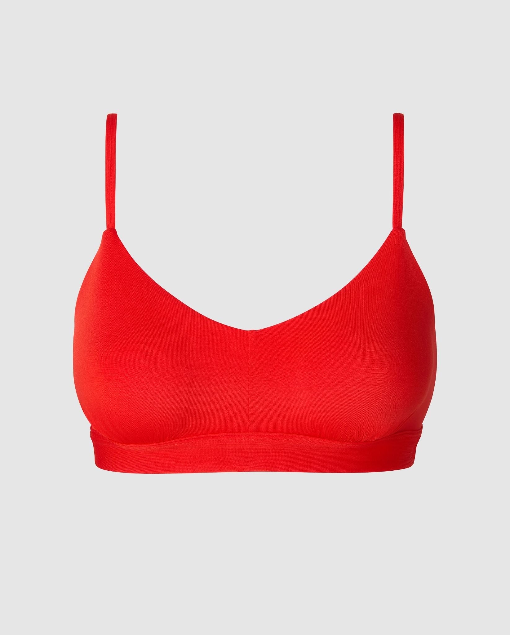 red crop bralette
