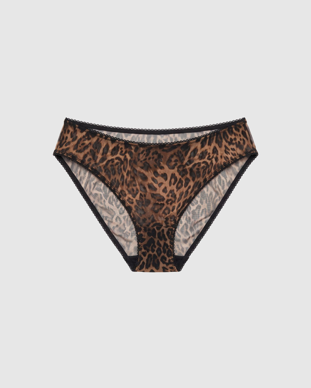 Mesh Dipped Midi Briefs Dark Leopard