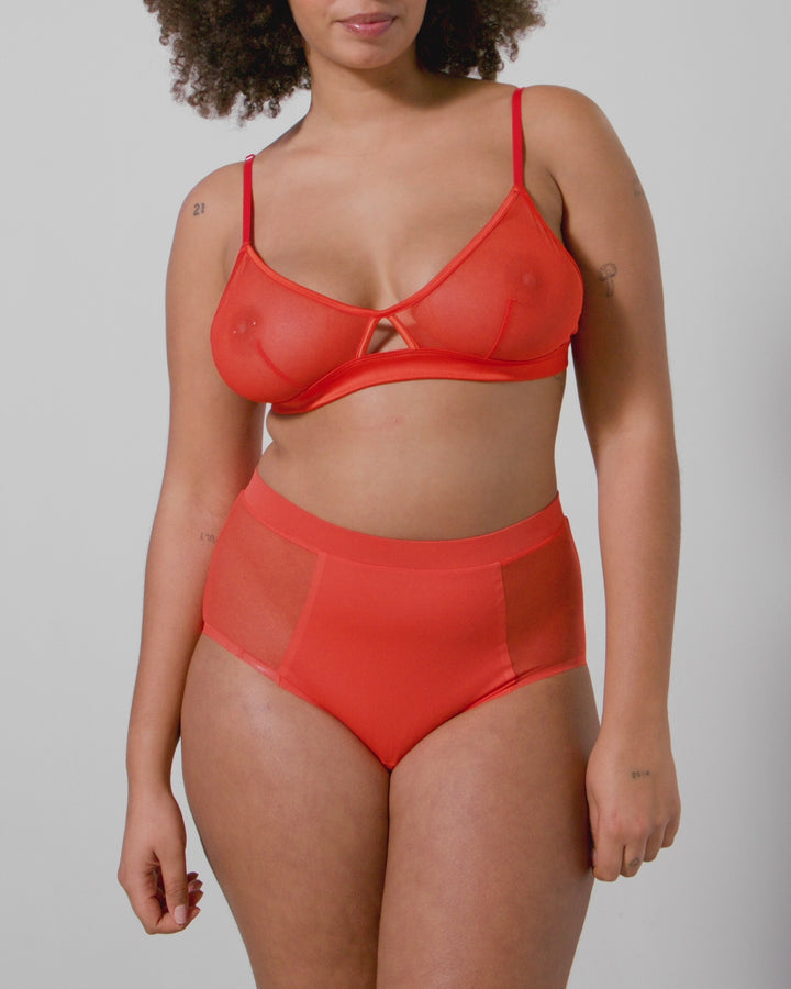 Micro Period Highwaist Briefs Fiery Red