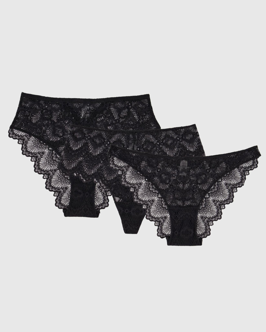 Mixed Lace Pack Black