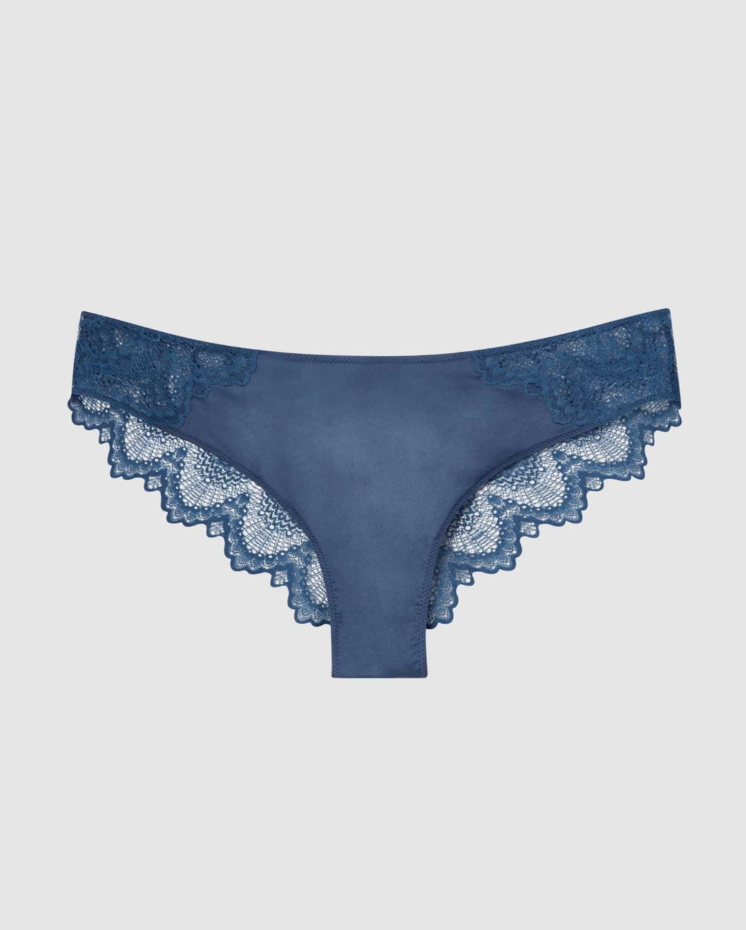 Satin Lace Cheeky Faded Blue