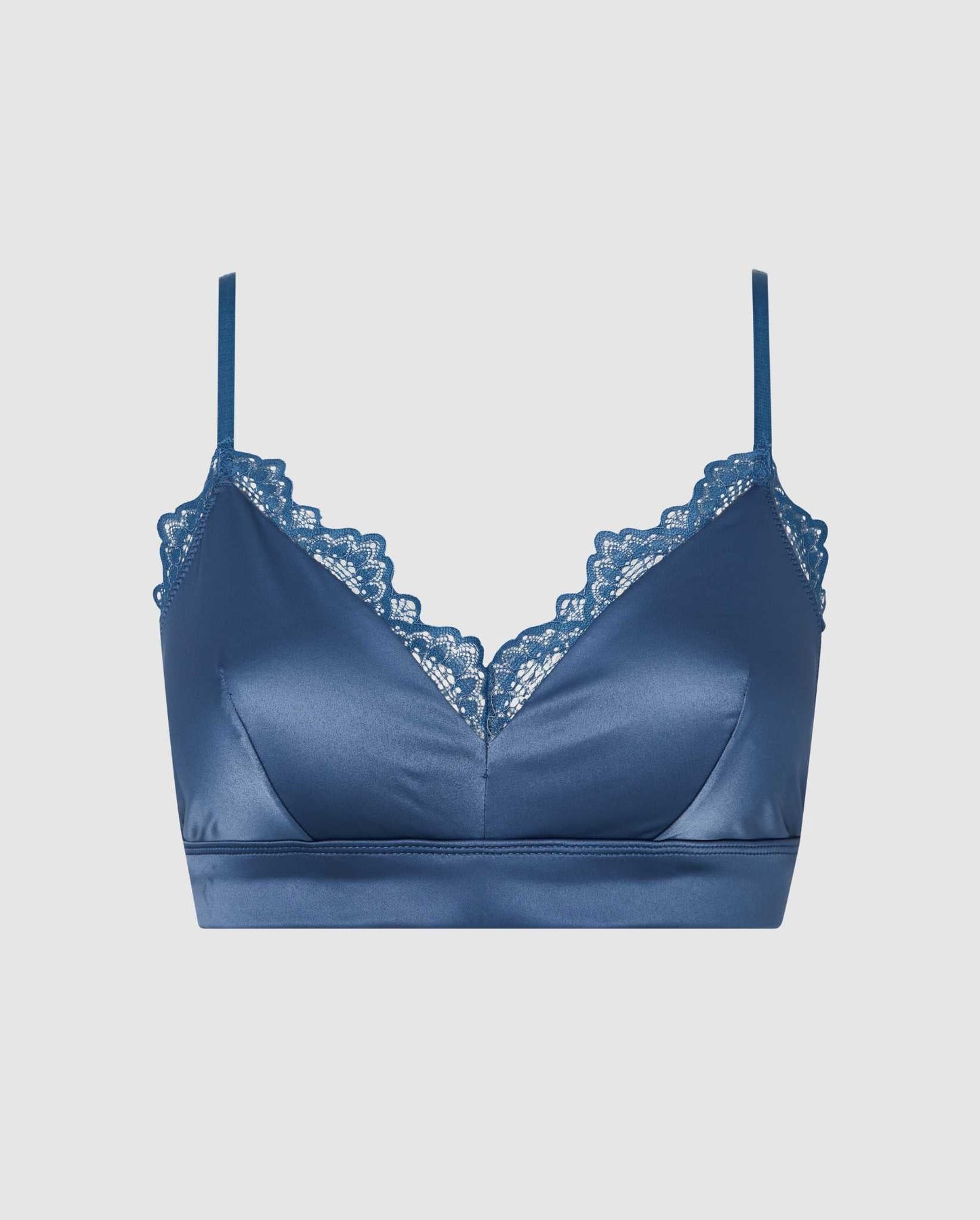 Out From Under Miranda Tease Satin Triangle Bralette In Blue | ModeSens