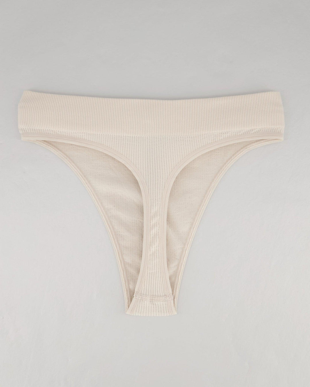 Crispy Cream Seamless Ribbed High Cut String• Understatement Underwear